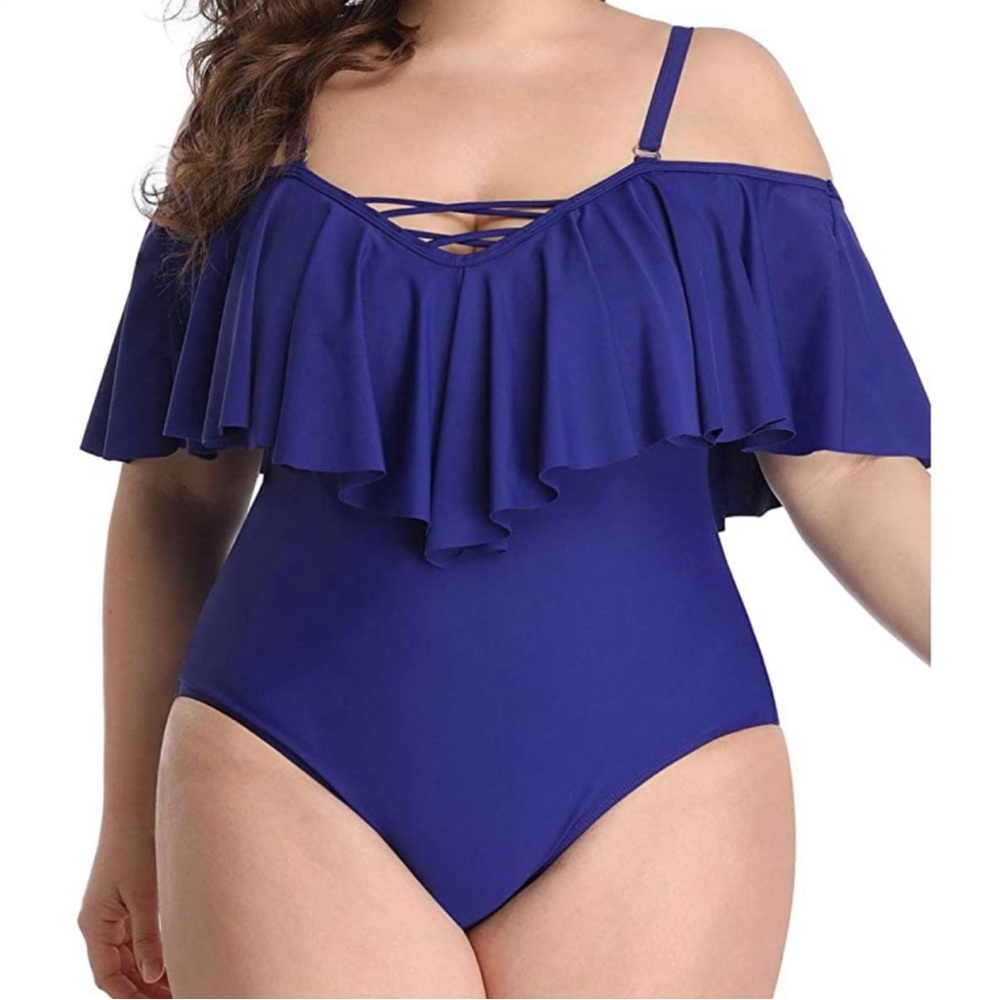 Daci Off Shoulder Flounce Ruffle Swimsuit